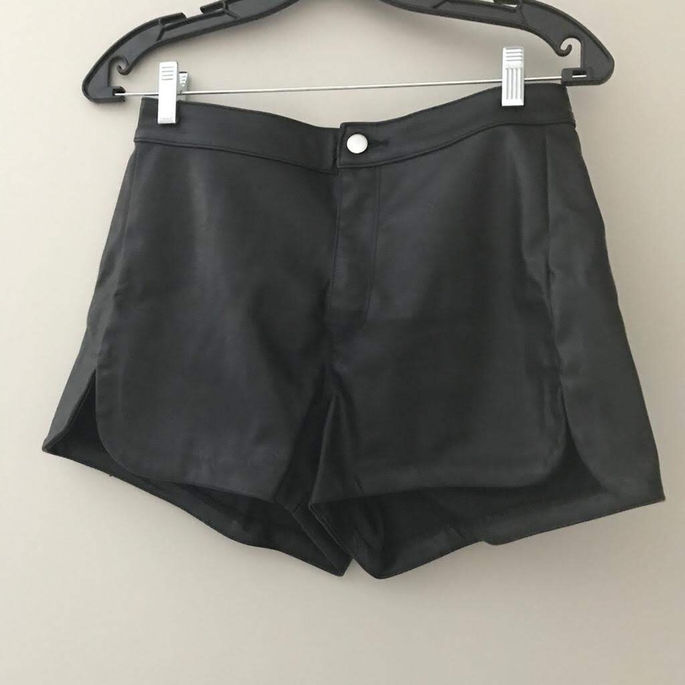 Faux leather shorts